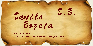 Danilo Bozeta vizit kartica